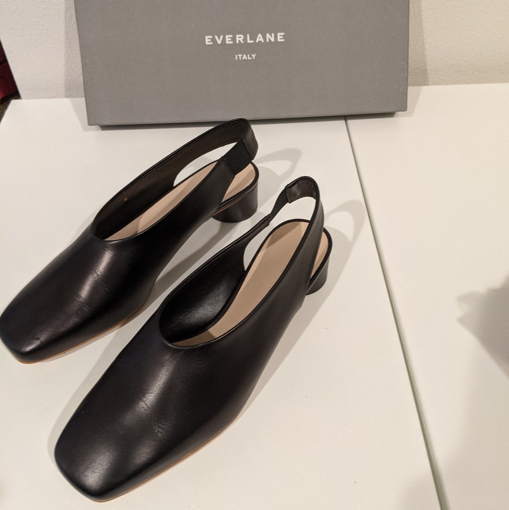 Everlane square toe slingbacks